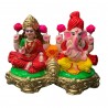 Pair of Goddess Lakshmi and Lord Ganesh Murti, Terracotta Clay Idol