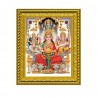 Satvik Goddess Maha Lakshmi, Ma Saraswati, Lord Ganesha & Lord Vishnu Designer Golden Photo Frame