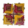 Colorful Clay Diyas (13) For Festivals or Prayers. Traditional and Handcrafted. These earthen clay diyas have been used for Diwa
