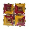 Colorful Clay Diyas (13) For Festivals or Prayers. Traditional and Handcrafted. These earthen clay diyas have been used for Diwa