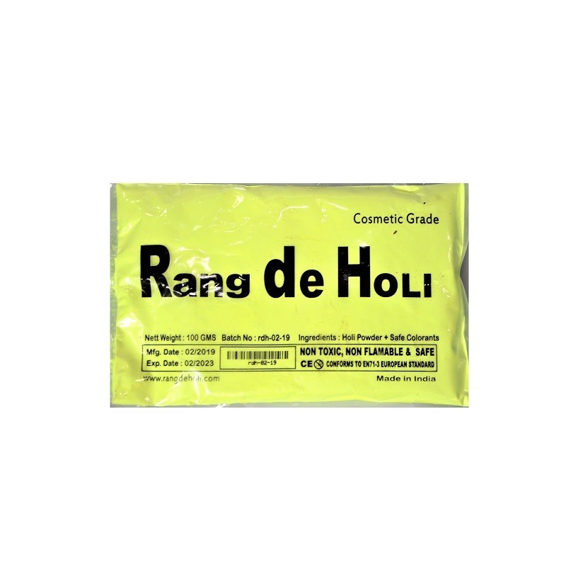 Satvik Rang De Holi Yellow Gulal 2 Packs of color, (100gm each)