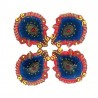 Colorful Clay Diyas (2) For Festivals or Prayers. Traditional and Handcrafted. These earthen clay diyas have been used for Diwal
