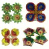 Colorful Clay Diyas (3) For Festivals or Prayers. Traditional and Handcrafted. These earthen clay diyas have been used for Diwal